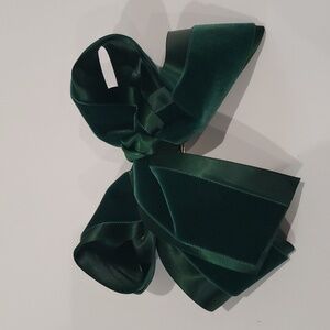 Green Velvet Double Layer Bow